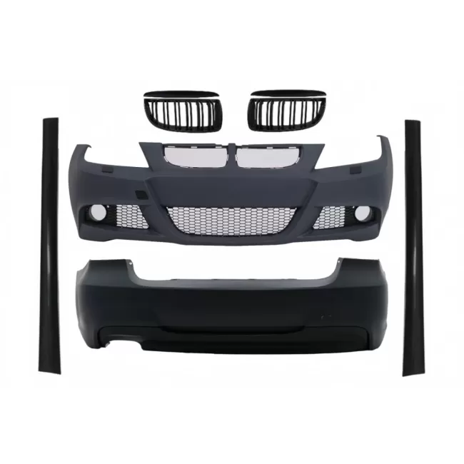 Body Kit suitable for BMW 3 Series E90 (2005-2008) M-Technik Kidney Grilles Double Stripe M Design Piano Black
