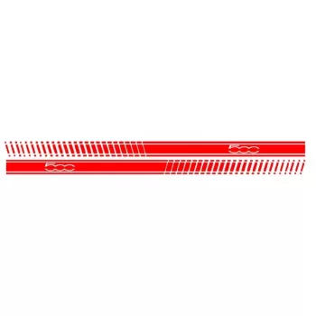 Side Decals Sticker Vinyl Red suitable for Fiat 500 (2007+)