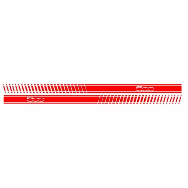 Side Decals Sticker Vinyl Red suitable for Fiat 500 (2007+)