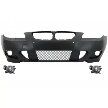 Front Bumper PDC 24mm with Fog Lights suitable for BMW 5 Series E60 E61 (2003-2007) M-Technik Design
