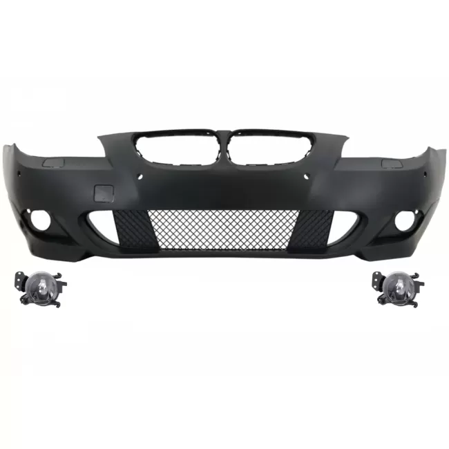 Front Bumper PDC 24mm with Fog Lights suitable for BMW 5 Series E60 E61 (2003-2007) M-Technik Design