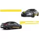Set Sticker Side Decals & Upper Bonnet Roof Tailgate and Mirror Matte Yellow suitable for Mercedes C205 Coupe A205 Cabriolet (2014-up)
