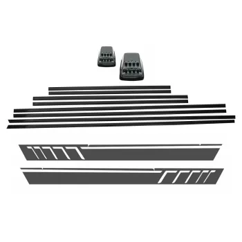 Add On Door Moldings Strips with Side Decals Sticker Vinyl Dark Grey and Turning Lights suitable for Mercedes G-Class W463 (1989-2015)