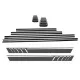 Add On Door Moldings Strips with Side Decals Sticker Vinyl Dark Grey and Turning Lights suitable for Mercedes G-Class W463 (1989-2015)