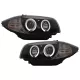 Angel Eyes Headlights suitable for BMW 1 Series E81 E82 E87 E88 (2004-2011) Black