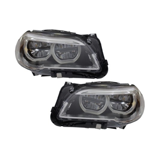 Headlights Full LED suitable for BMW 5 Series F10 F11 (2011-2013) Angel Eyes
