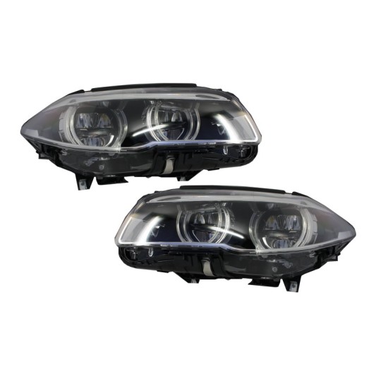 Headlights Full LED suitable for BMW 5 Series F10 F11 (2011-2013) Angel Eyes