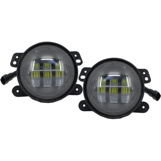 Fog Lights 4 Inch Full LED suitable for Jeep Wrangler JK TJ LJ (2007-2017)