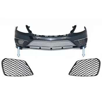 Front Bumper Side Grilles suitable for Mercedes S-Class W222 (2013-2017) S63 Design Piano Black
