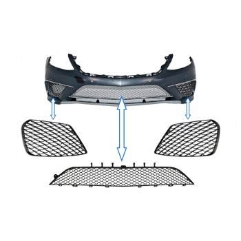 Grille Assembly suitable for Front Bumper Mercedes S-class W222 (2013-2017) S63 Look Piano Black
