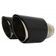 Carbon Fiber Exhaust Muffler Tips Polished Look Inlet 6.3cm