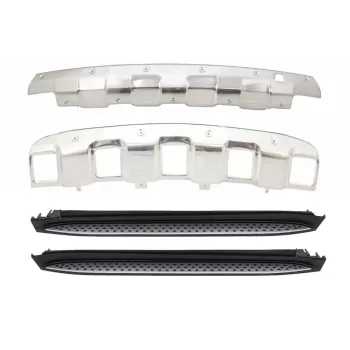 Running Boards Side Steps with Skid Plates Off Road suitable for Mercedes M-Class ML W164 (2005-2008)