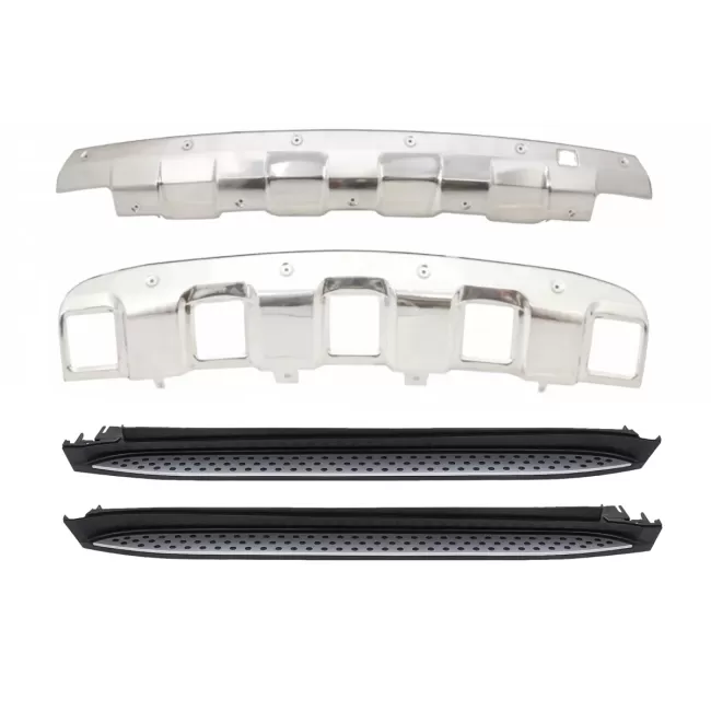 Running Boards Side Steps with Skid Plates Off Road suitable for Mercedes M-Class ML W164 (2005-2008)