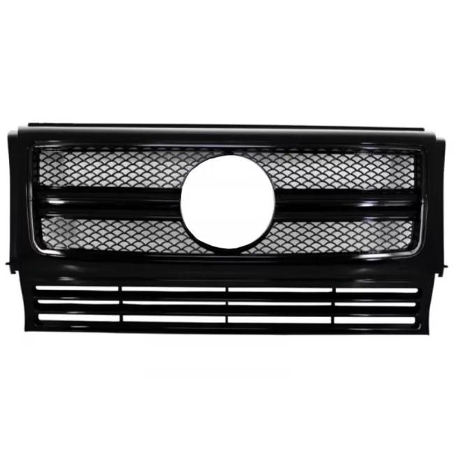 Front Grille suitable for Mercedes G-Class W463 (1990-2017) New G65 G63 Design Full Piano Black