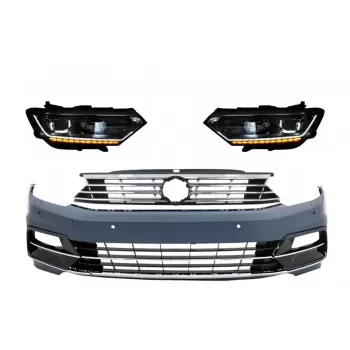 Front Bumper suitable for VW Passat B8 3G (2015-2018) R-Line with Headlights LED Matrix with Sequential Dynamic Turning Lights