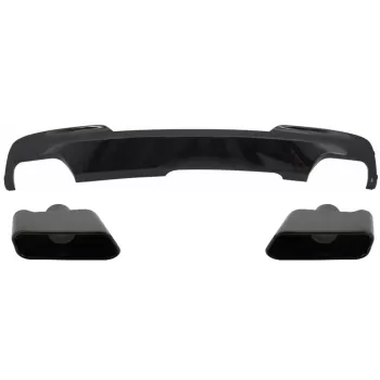 Double Outlet Air Diffuser Exhaust Muffler Tips Black Edition Sport M-Tech 550i Design suitable for BMW 5 Series F10 F11 (2011-2017)