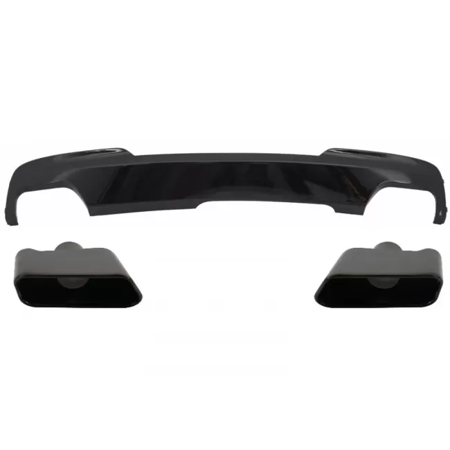 Double Outlet Air Diffuser Exhaust Muffler Tips Black Edition Sport M-Tech 550i Design suitable for BMW 5 Series F10 F11 (2011-2017)
