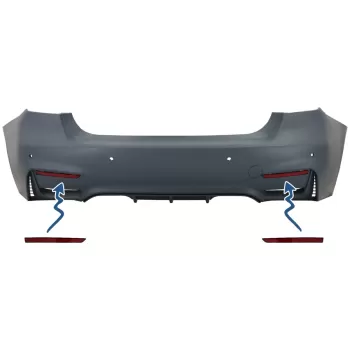 Red Reflectors suitable for BMW 3 Series F30 (2011-2019) Only M3 Sport Design Rear Bumper