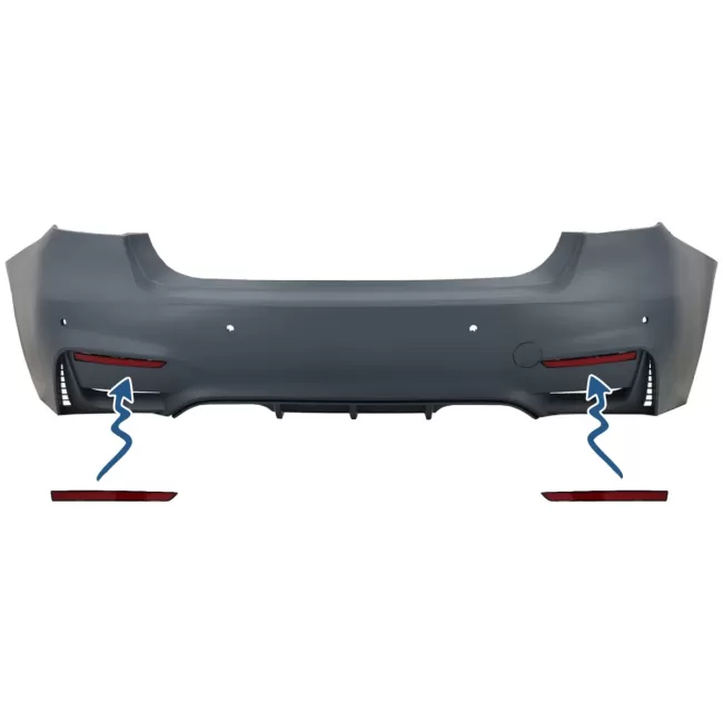Red Reflectors suitable for BMW 3 Series F30 (2011-2019) Only M3 Sport Design Rear Bumper