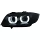 3D Angel Eyes LED DRL Xenon Headlights suitable for BMW 3 Series E90 E91 LCI (2008-2011) Black