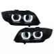 3D Angel Eyes LED DRL Xenon Headlights suitable for BMW 3 Series E90 E91 LCI (2008-2011) Black