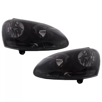 Headlights suitable for VW Golf 5 V (10.2003-2009) Jetta (2005-2010) All Black