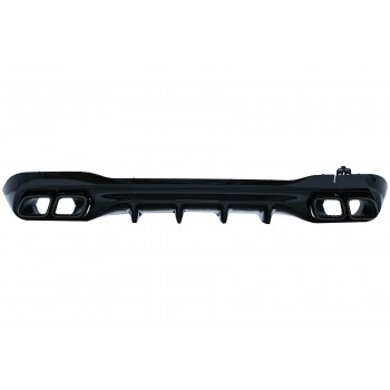 Rear Bumper Diffuser with Black Exhaust Muffler Tips suitable for Mercedes C Class W206 S206 Sport Line (2021-Up) C63 Design