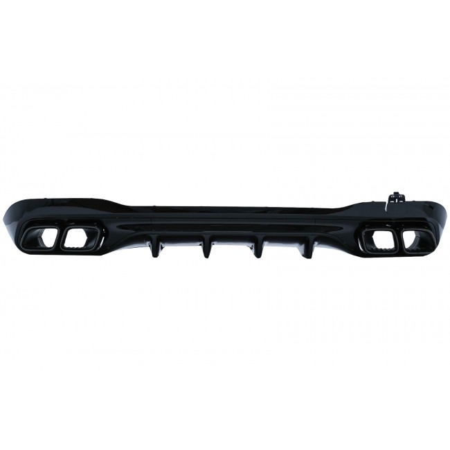 Rear Bumper Diffuser with Black Exhaust Muffler Tips suitable for Mercedes C Class W206 S206 Sport Line (2021-Up) C63 Design