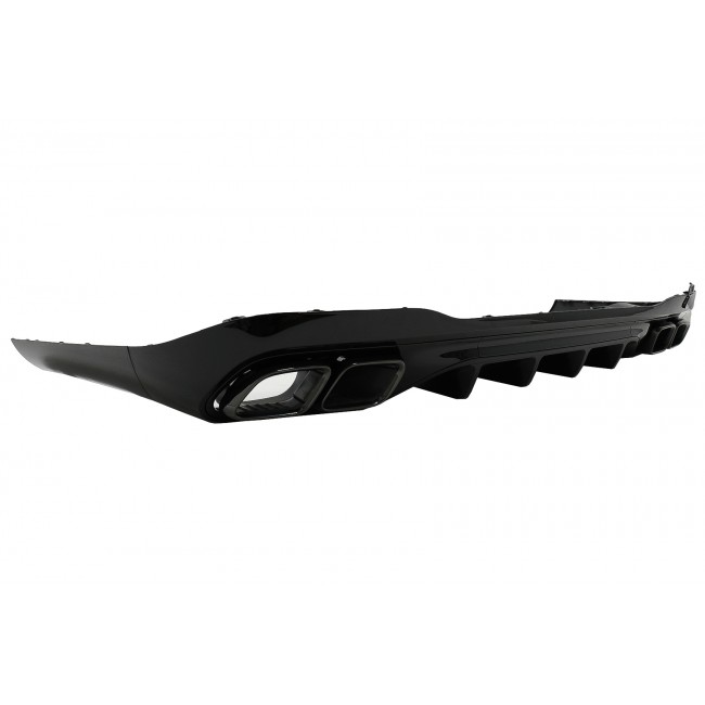Rear Bumper Diffuser with Black Exhaust Muffler Tips suitable for Mercedes C Class W206 S206 Sport Line (2021-Up) C63 Design