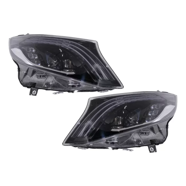 Full LED Headlights suitable for Mercedes V-Class W447 (2016-2020) Black