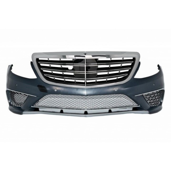 Front Bumper with Grille suitable for Mercedes S-Class W222 (2013-06.2017) S65 Design