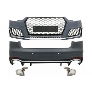 Body Kit suitable for Audi A4 B9 8W (2016-2018) with Rear Diffuser RS4 Design