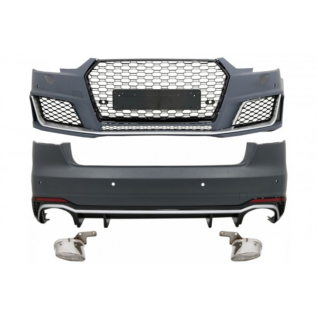 Body Kit suitable for Audi A4 B9 8W (2016-2018) with Rear Diffuser RS4 Design