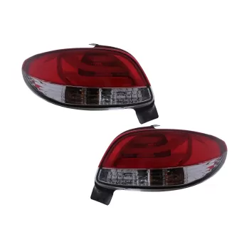 LED Taillights suitable for Peugeot 206 HatchBack 3 / 5 Doors (10.1998-2004) Red White