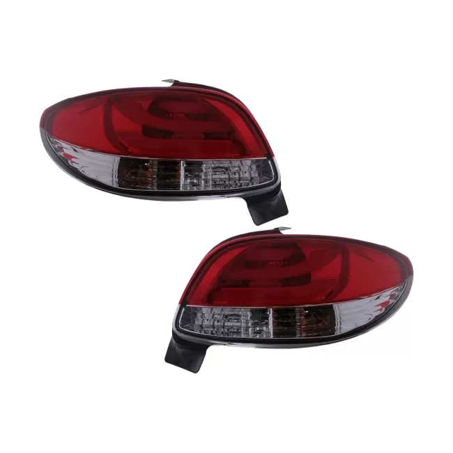 LED Taillights suitable for Peugeot 206 HatchBack 3 / 5 Doors (10.1998-2004) Red White