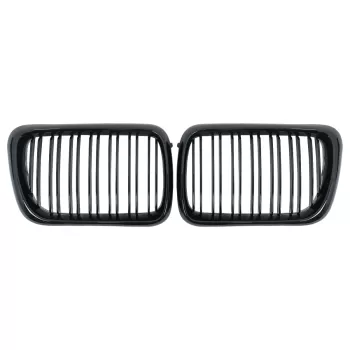 Central Kidney Grilles suitable for BMW 3 Series E36 LCI (11.1996-1999) Double Stripe Piano Black