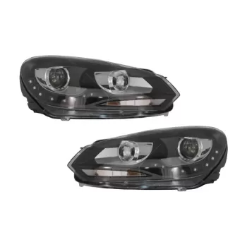 LED DRL Headlights suitable for VW Golf 6 VI (10.2008-2012) Black