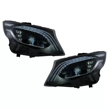 Full LED Headlights suitable for Mercedes V-Class W447 (2016-2020) Black