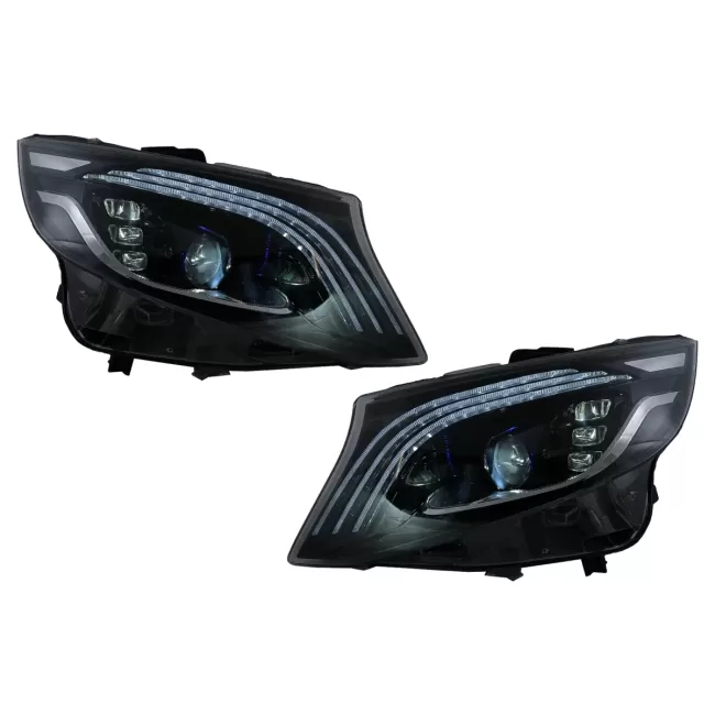 Full LED Headlights suitable for Mercedes V-Class W447 (2016-2020) Black