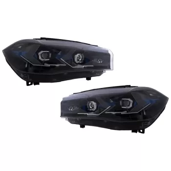 LED Headlights suitable for BMW X5 F15 (2013-2018) Conversion to G05 Design Black