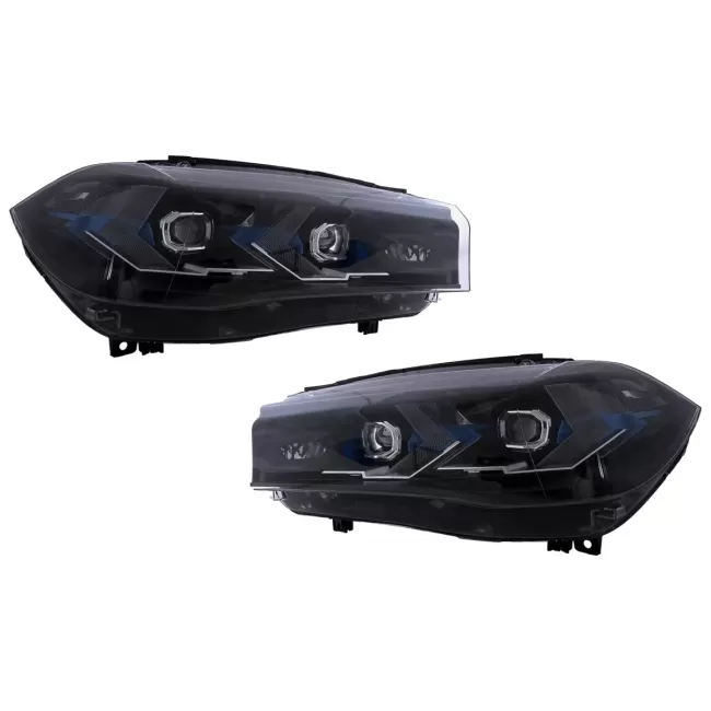 LED Headlights suitable for BMW X5 F15 (2013-2018) Conversion to G05 Design Black