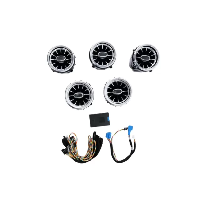 Kit AC Vent Grilles Door Middle Speaker Cover 4D Rotary Tweeters 64 colors suitable for Mercedes C-Class W205 Facelift (2018-2020)