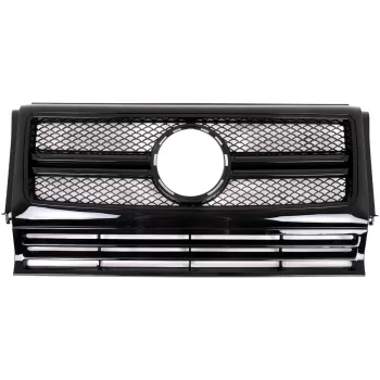 Front Grille suitable for Mercedes W463 G-Class (1990-2018) New G65 G63 Design Piano Full Black Edition