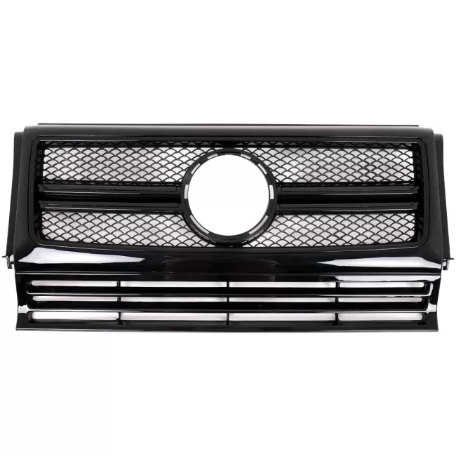 Front Grille suitable for Mercedes W463 G-Class (1990-2018) New G65 G63 Design Piano Full Black Edition