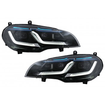 LED Headlights suitable for BMW X5 E70 (2007-2014) Conversion from HID to LED Black
