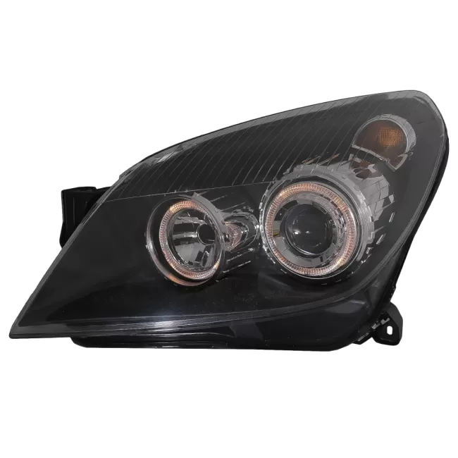Headlights suitable for Opel Astra H (03.2004-2009) Angel Eyes 2 Halo Rims Black