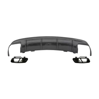 Rear Bumper Air Diffuser with Exhaust Muffler Tips Black suitable for Mercedes W117 CLA (2013-2018) Facelift CLA45 Carbon Look
