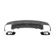 Rear Bumper Air Diffuser with Exhaust Muffler Tips Black suitable for Mercedes W117 CLA (2013-2018) Facelift CLA45 Carbon Look