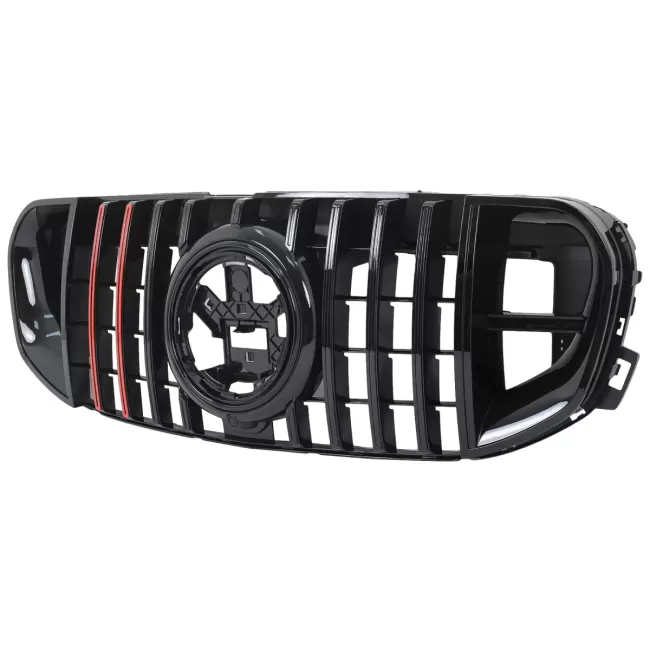 Front Grille with Red Insertion suitable for Mercedes GLS SUV X167 (2019-2023) GTR Design