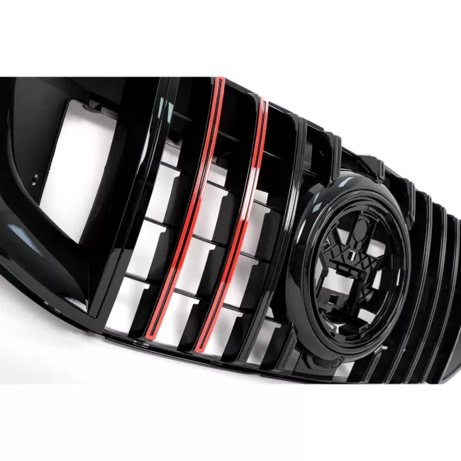 Front Grille with Red Insertion suitable for Mercedes GLS SUV X167 (2019-2023) GTR Design